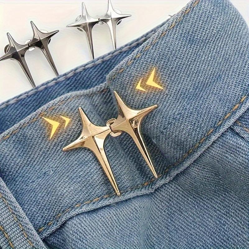 1 Pair Waist Buckle, A Star Shaped Waist Buckle Decorative Buttons, No Sewing, Detachable Button For Waist Adjustment