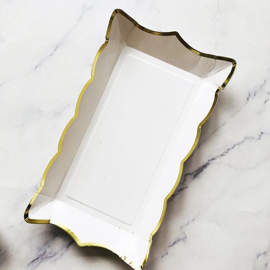 4Pcs/Set Disposable Fruit Plate Multifunctional Large Capacity Colorful Rectangular Disposable Tableware Plate for Picnic