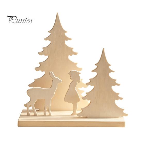 Creative Christmas Gifts for Women Girl Reindeer Tabletop Decor, 3D Printed Fairy Tale Forest Silhouette Winter Season Home Decor with Tree,