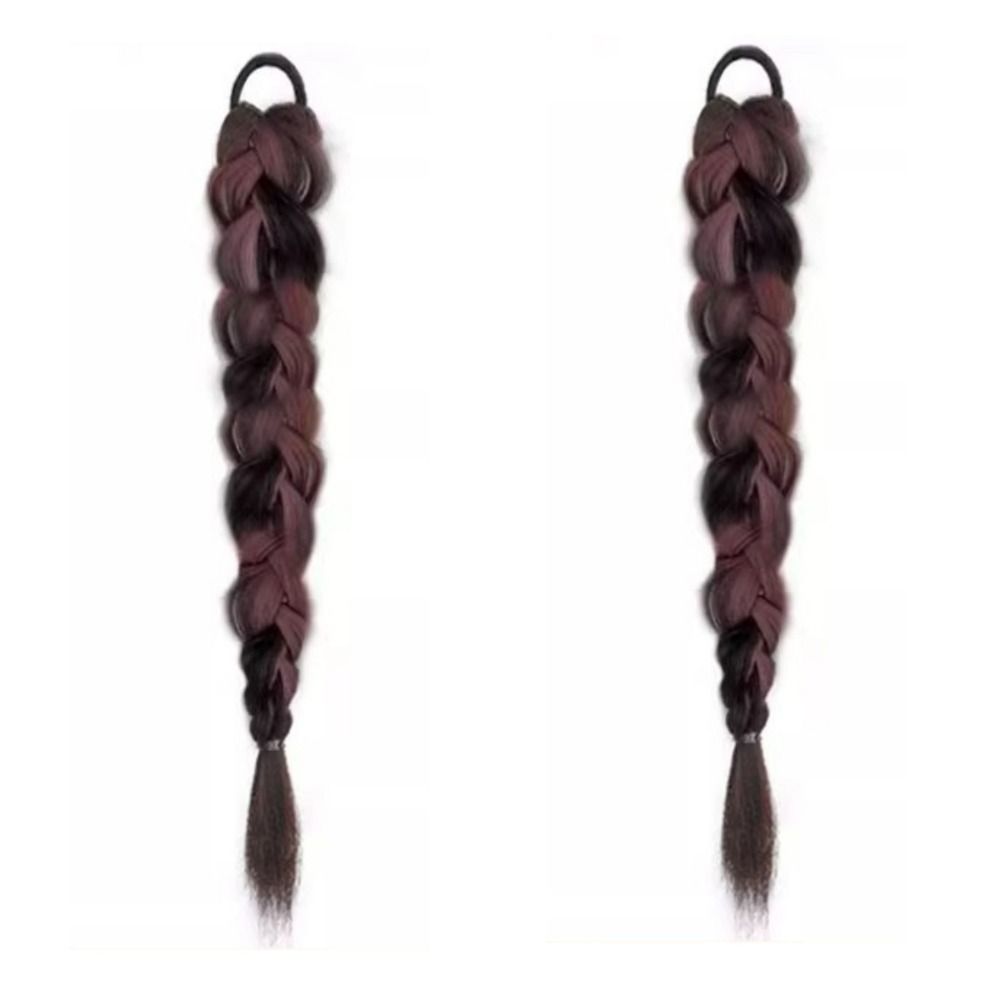 Double Ponytail Boxing Braided Hair Band Rubber Band Pony Tail Hairpiece  for Women