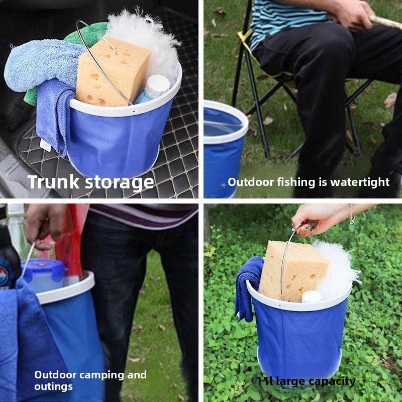 9/11/13L Car Folding Bucket Oxford Cloth Car Washing Buckets Portable Folding Bucket Multifunctional Waterproof
