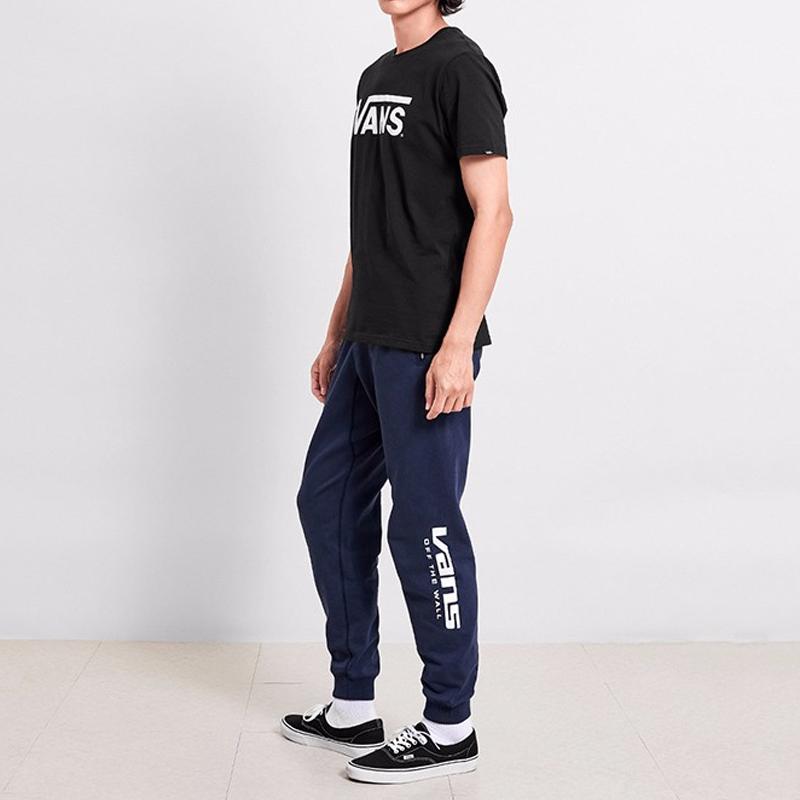 Vans Tricou cu mânecă scurtă cu imprimeu cu logo clasic de vară cu gât rotund Topuri unisex negru VN0A4MM6BLK