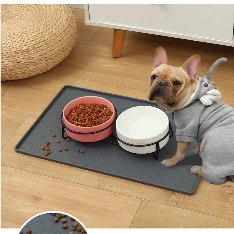 Silicone Pet Dog Cat Feeding Mat with Raised Edges for Non-Slip Waterproof Pets Bowl Mat Dog Food Mat Dogs Supplies Dropshipping
