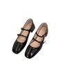Mary Jane Shoes for Women  Retro Medium Heel Women's Single Shoes Gloss Soft Comfort Ballet Shoes Zapatos De Mujer