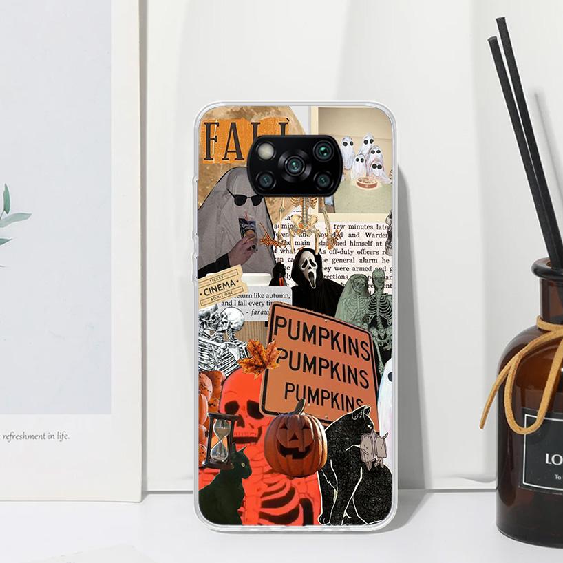 October Fall Halloween Spooky Pumpkin Phone Case For Xiaomi Poco X7 X6 X5 M7 M8 Pro F7 Ultra Redmi 15C 15 13C 13 12C 12 10 10C 1