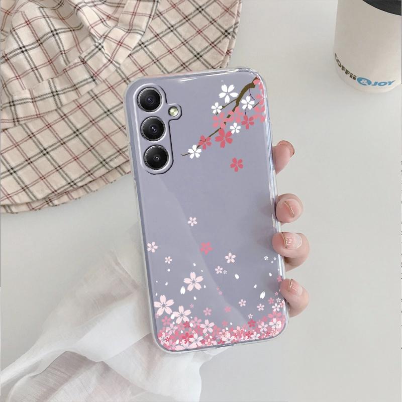 

Мягкий прозрачный силиконовый чехол Flower для Xiaomi Redmi Note 13 14T 15 Samsung A55 A35 S24 FE iPhone 15 Huawei Honor 200 Camera Защитный противоударный чехол Samsung Galaxy A14 5G