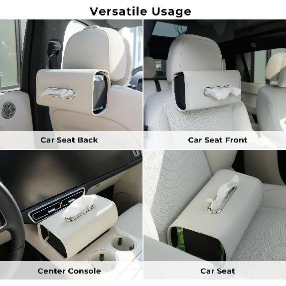 Car Tissue Holder, Ompellus Premium PU Leather Tissue Box Holder For Car Seat Back, Extra Large Tissue Box Cover Rectangle Fits For Regular Size