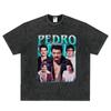 2026 Hot Sale Actor Pedro Pascal Fans Gift Graphic T Shirt Vintage Washed Pedro Pascal T-shirts Men Women Hip Hop Punk Streetwear Oversized Tshirt