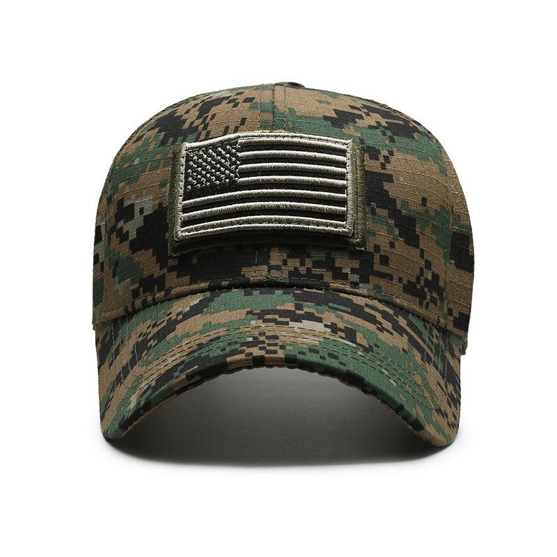 Spring & Autumn Velcro Baseball Cap with American Flag Embroidery – Unisex Outdoor Design