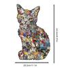 New DIY Wooden Irregular Shaped Puzzle with Cat Design - Children's Educational Toy Decorative Painting Puzzle Ornament