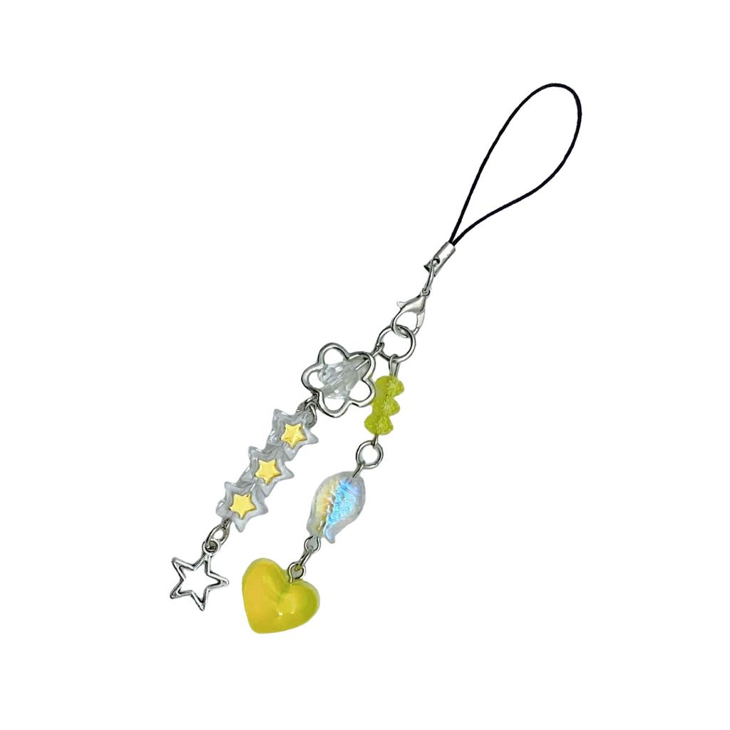 Fashion Heart Statement Pendant Playful Fish Beaded Phone Strap Offering Durability and Style Suitable for Everyday Use