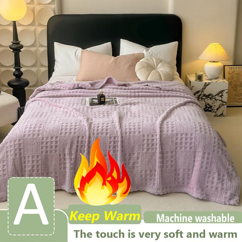 2025 Warme Dicke Decke Tafu Fleece Einfarbig Jacquarddecke Multifunktionale Überwurfdecke Sofadecke Nickerchen-Decke Kleine Decke