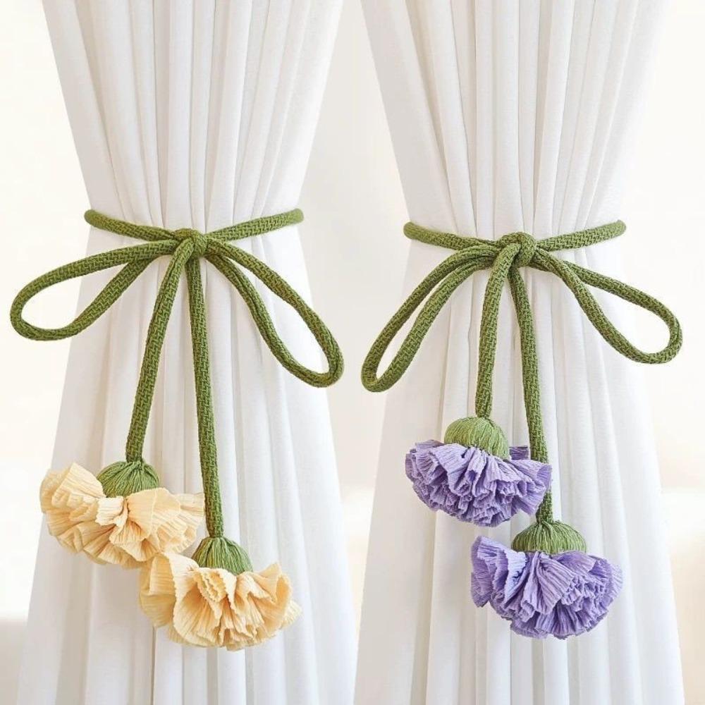 Adjustable Flowers Curtain Straps Beautifully Carnation Curtain Tie Rope Homestay Decor
