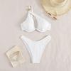 White One-Shoulder Underwired Push-Up Hollow Bikini