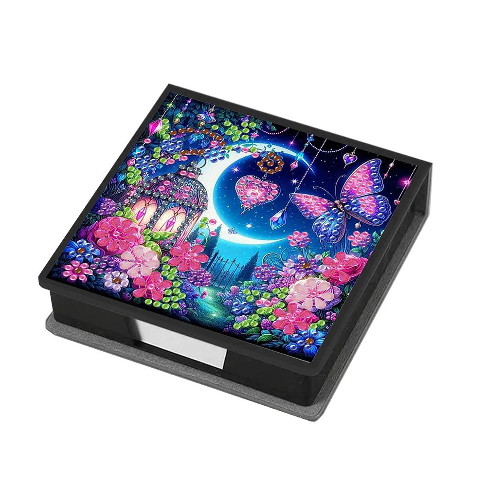 Animals Leather Diamond Painting Notecard Box Gem Art Sticky Note Holder Gem Painting Memo Pad Holder Mosaic Kit for Home Office