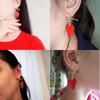 Women Heart Drop Earrings for Party Jewelry Vintage Gold Color Metal Bow Knot Earrings Geometric Female Brincos 2024 New Fashion