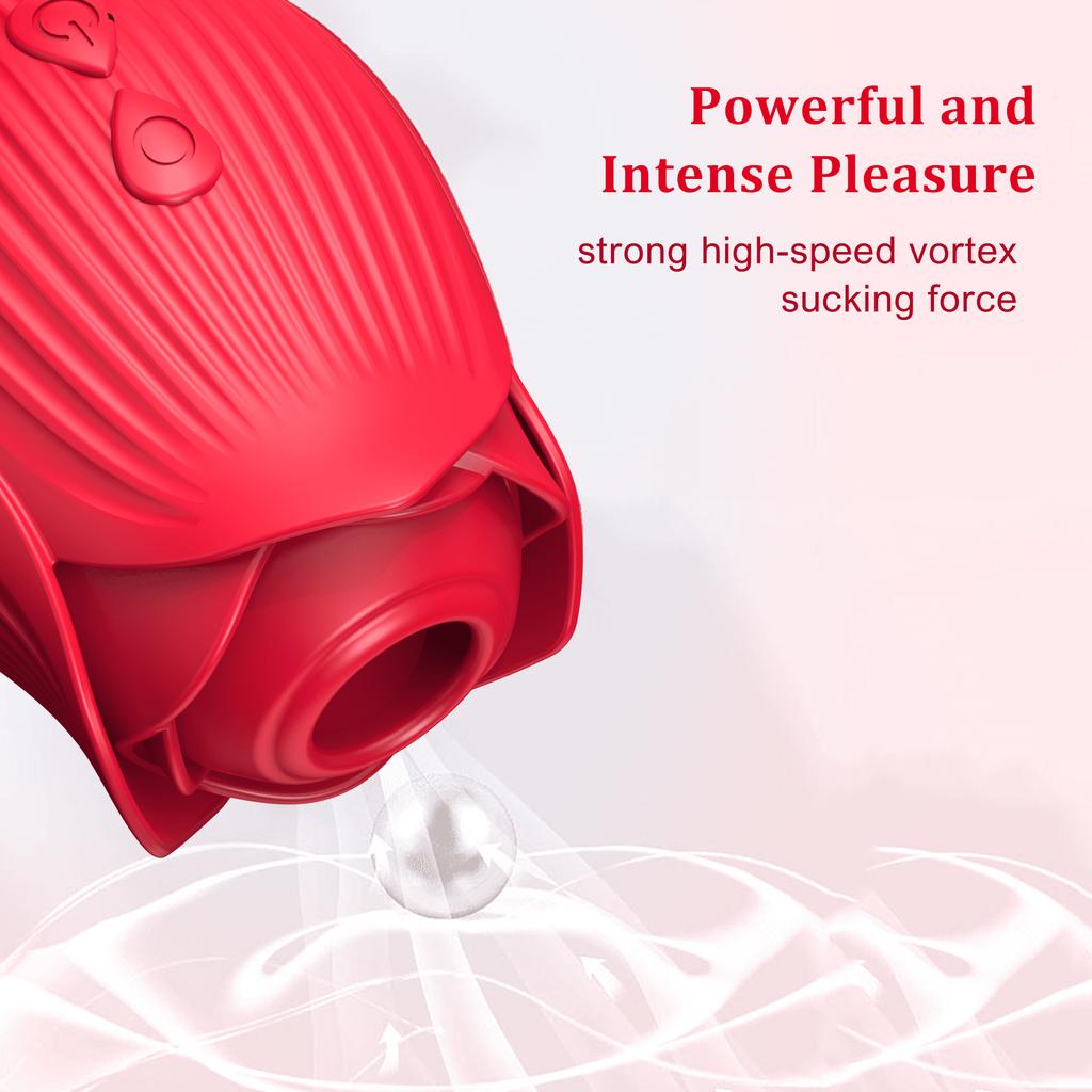 ASGE Rose Toy for Women - 2 In 1 Vibrator and Adult Sex Toys with Vibrating, G Spot Sex Accessories for Adults Couples, Red