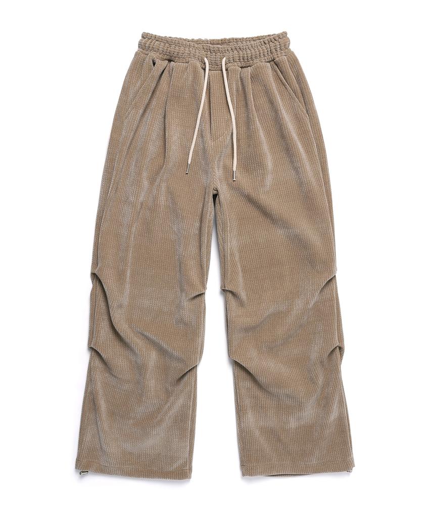 ODDBALLS CLUB Corduroy Jacquard Pintuck Balloon Pants Beige