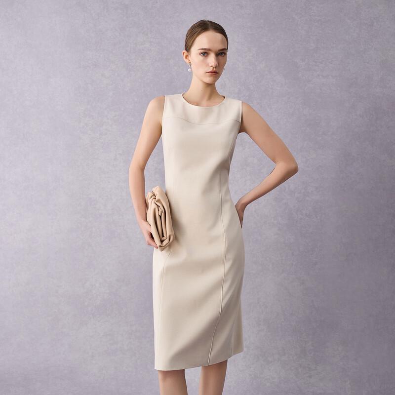 Lady's Elite Round Neck Side Slit Dress