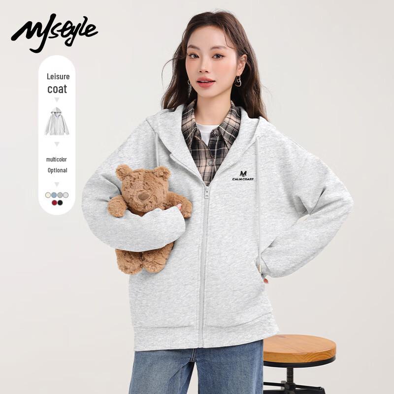 

MJ STYLE Women s Hooded Zip Sweatshirt Jacket 2XL