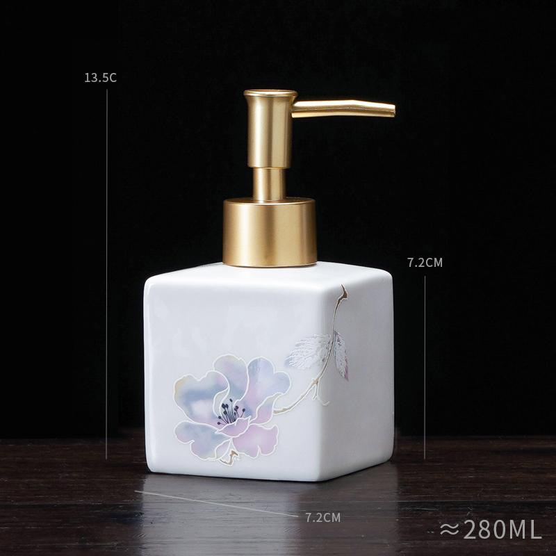 New Chinese Ceramic Press Bottle Lotion Bottle Shampoo Bath Gel Sub Bottle Soap Dispenser Bathroom Accessories Shampoo Dispenser