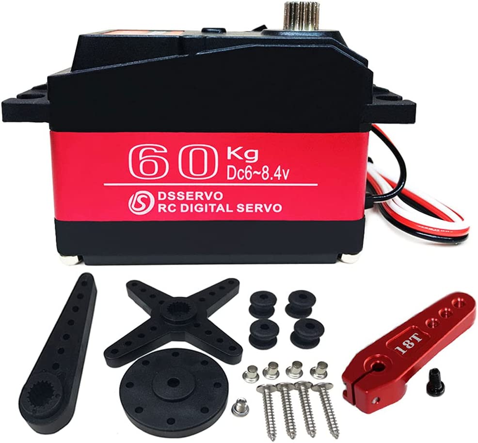 DS5160 Digital Servo Motor 7.4V 60KG with 18T Horn – 180° Rotation – For Robotics and RC Cars – Aluminum