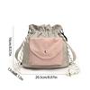 Oxford Shoulder Bag with Pocket Commute Drawstring Bag Simple Crossbody Bag  Girls
