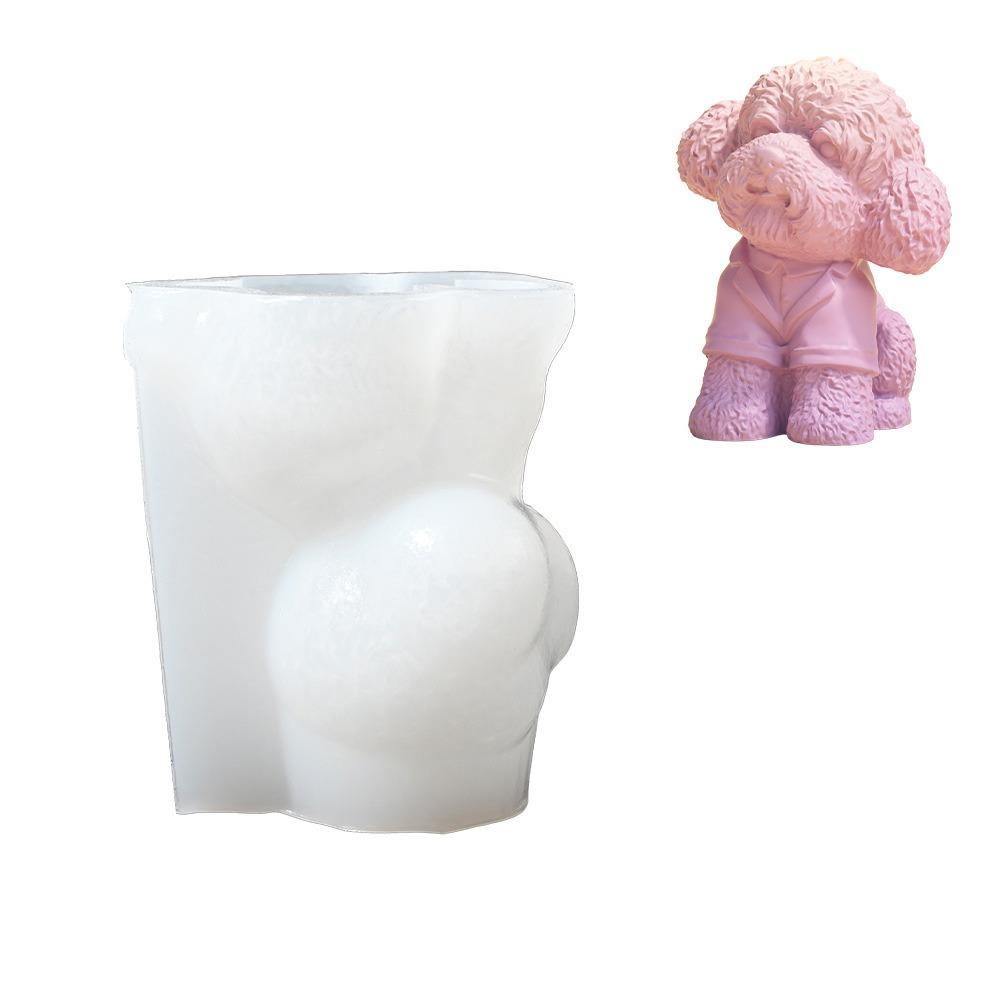 Simulated Dog Silicone Candle Mold 3D Ice Cube Mold Ornaments Mold Pudding Mold  Plaster