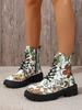 2026 Large Women's Multicolor Martin Boots with Low Heel - European and American Fashion