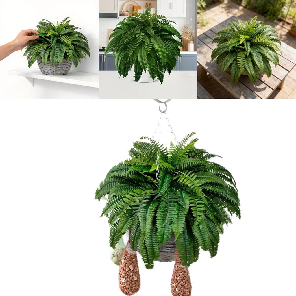 Artificial Boston Fern Foliage With Durable Silk Material For Event Decoration And Photography Props