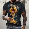 Men's 3D Animal Mouse Printed T-shirt Summer Fashion Casual Outdoor Sports Fitness Round Neck Short Sleeved Men's Shirt Clothing