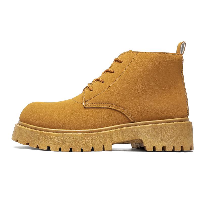 

Shoes men s autumn ins new leather versatile trendy brand British platform casual leather non-slip big head leather shoes 44 хакі