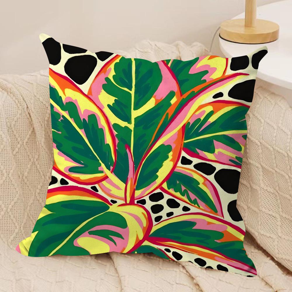 Leaves Cushion Cover Pillowcase Ultra Soft Skin Friendly Fabric Cloud Like Comfort & Concealed Zipper