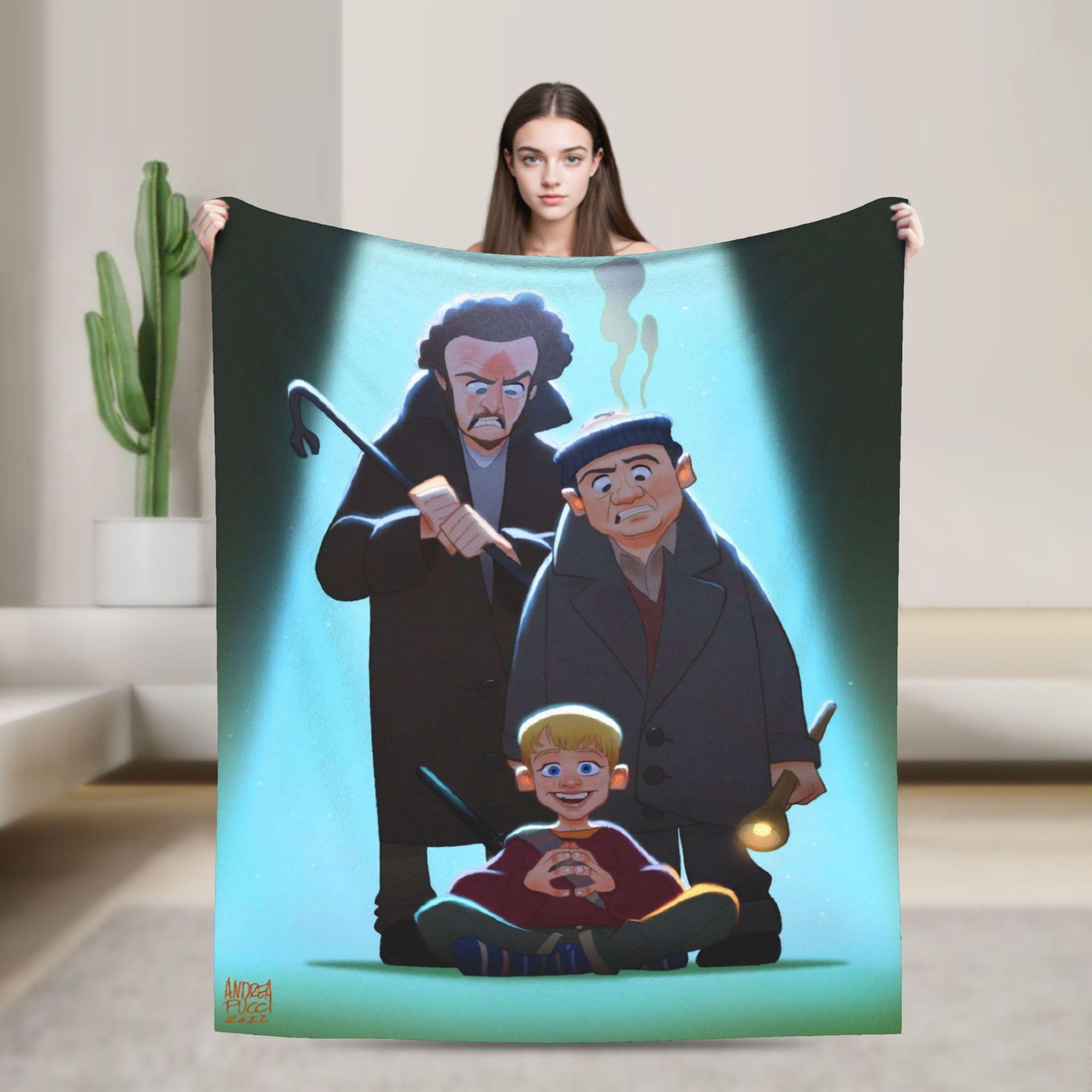 Movie Home Alones Battle Plan Plush Blanket Christmas Flannel Throw Blanket Chair Warm Soft Design Quality Bedspread Gift Idea 30x40in