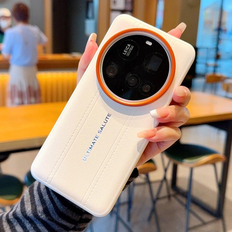 Metal Camera Lens Frame Buttons Vegan Leather Phone Case For Xiaomi 14 Ultra, Shockproof Protective Cover