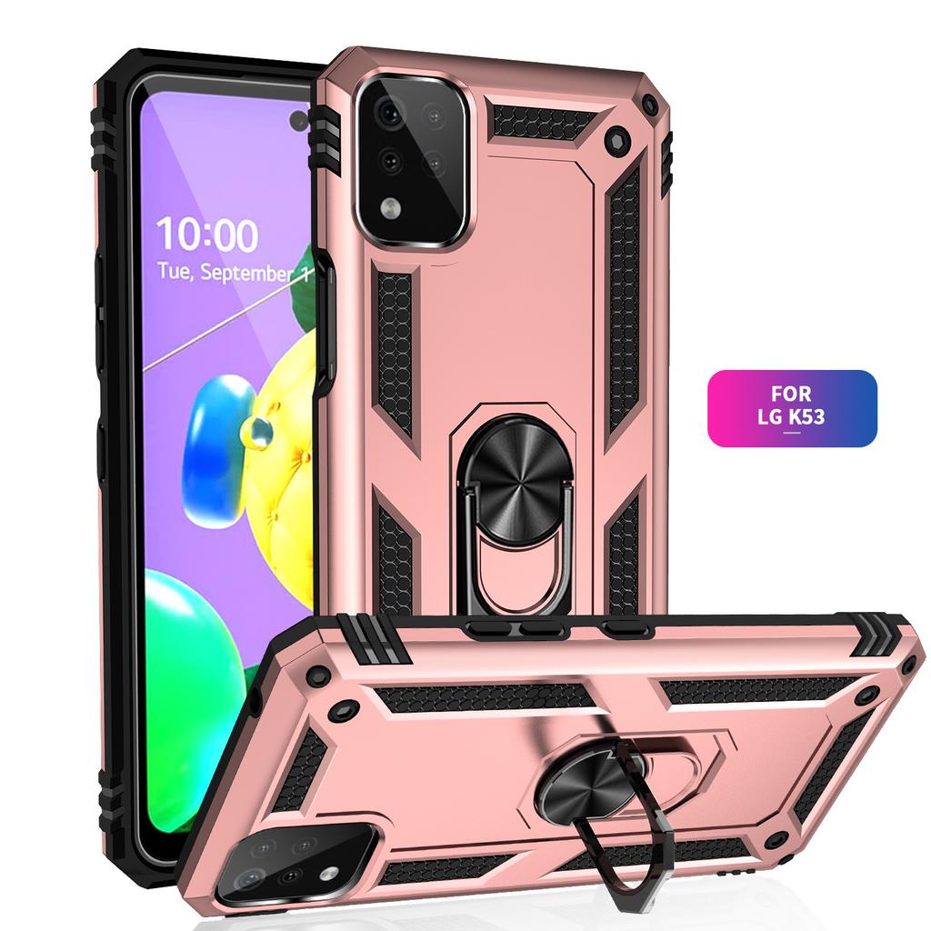 For LG K22/K32/ K22 Plus Mobile Phone Case, Anti-fall and Wear-resistant 360 Rotating Stand Magnetic Phone Case