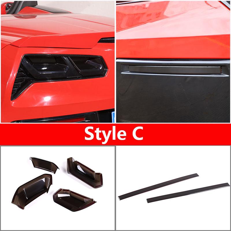 For Chevy Corvette C7 2014- ABS Blackened Car Rear Tail Light Rear Fog Lamps Blackout Cover Trim Sticker Car Accessories