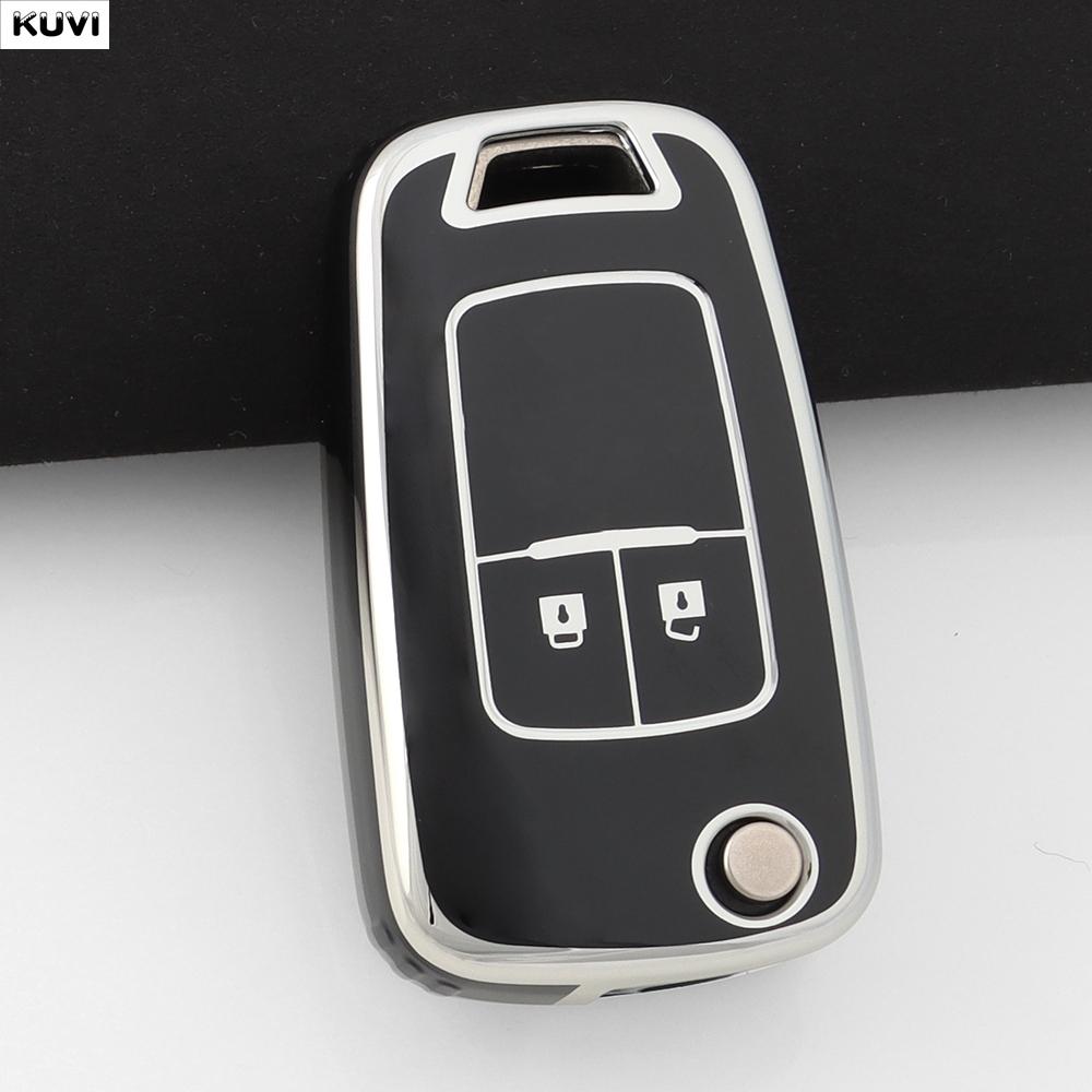 2 Buttons Tpu Shell For Chevrolet Cruze Aveo Trax Sail Malibu For Opel Vauxhall Astra Corsa Meriva Insignia Car Key Case Cover