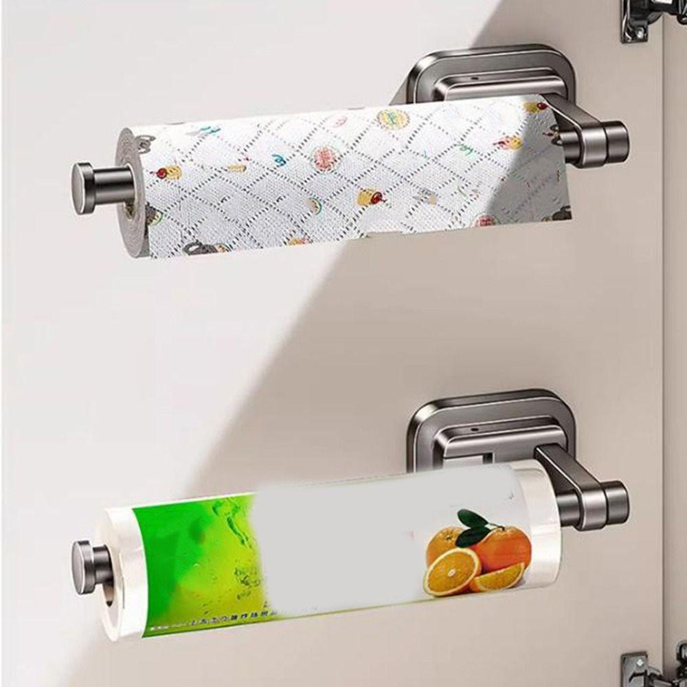 Wall Mounted Cling Film Storage Rack Easy Install Roll Paper Holder  Cabinet
