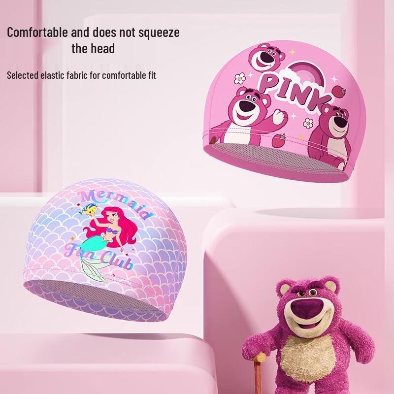 Bonnet de bain extensible Disney pour enfants aux cheveux longs