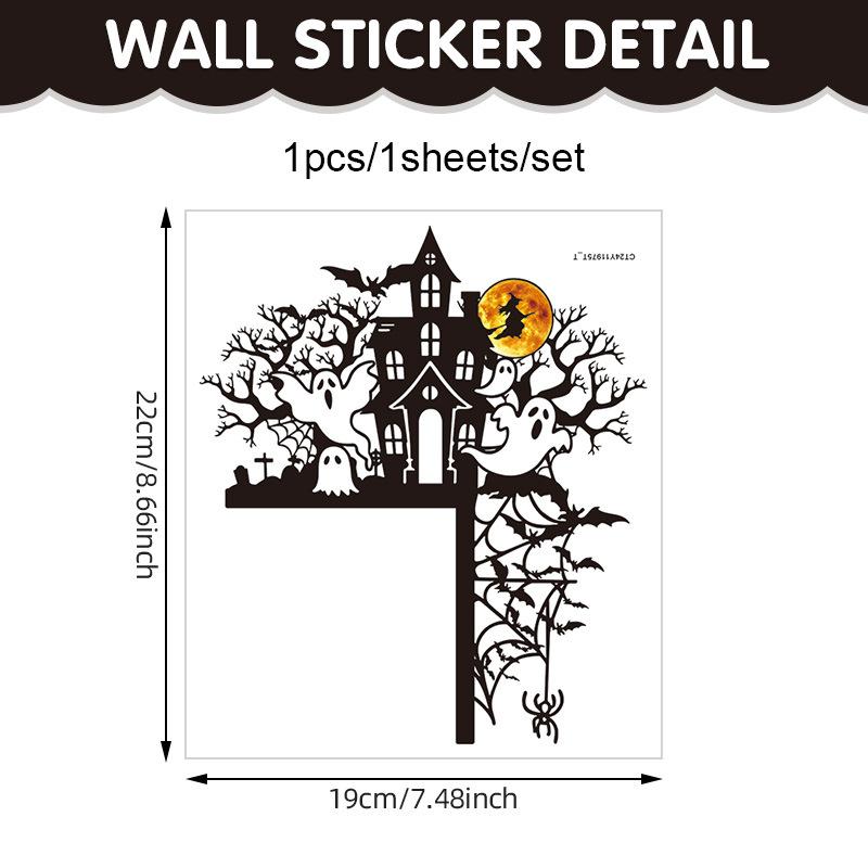New Halloween Door Frame Decoration Sticker Witch Hat Pumpkin Wall Sticker Switch Sticker PVC Self-adhesive Sticker