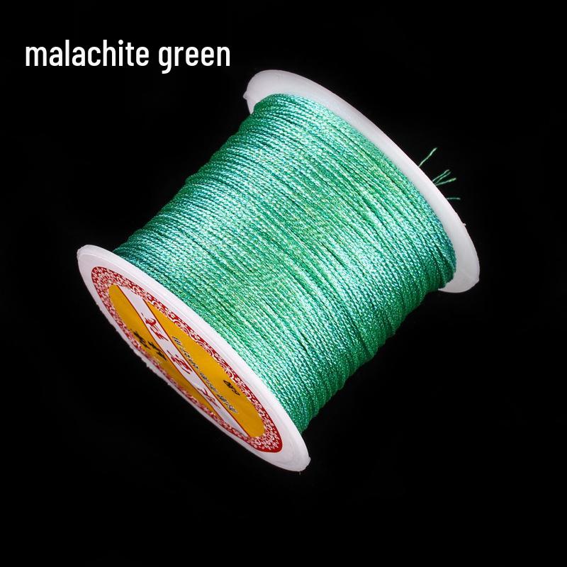 Handmade Red Lanyard Bracelet with Gold Iridescent Gimp Thread