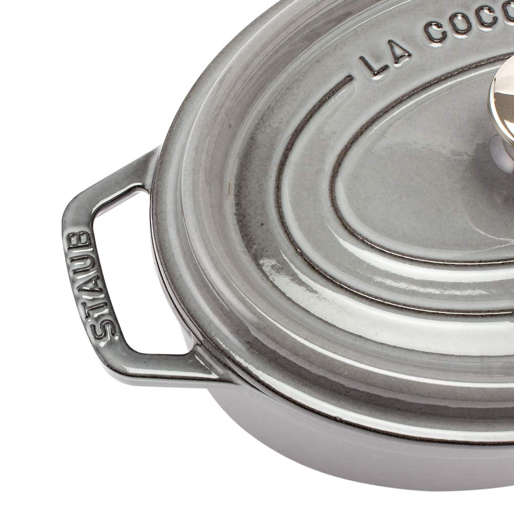 Staub Pico Cocotte Oval 23cm Graphite Gray 1102318 Two Handed Pot Enamel Pot Oval Brater Graphite Gray Pico Cocotte Stylish Pot Cookware Kitchen