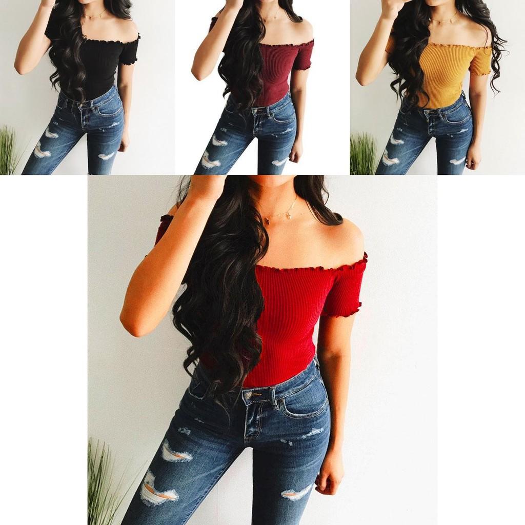 Elegant Women Summer Casual Off Shoulder Tank Top Vest Blouse For Effortless Style