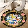 1pc Sailor Moon Characters Artwork Round Carpet, Made of Polyester,Perfect for Decorating Office Chairs, Living Rooms