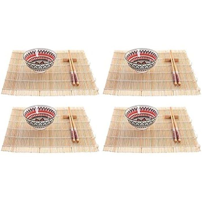 Set De Sushis - DKD Home Decor - Multicolore - Bambou Et Grès - Dimensions 33x64,5x32,5 Cm - Rectangulaire