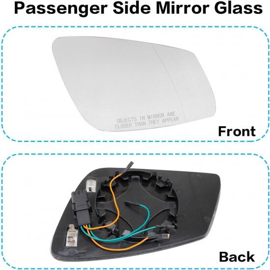 

NLQR 4Pin Passenger Right Side Mirror Glass, Compatible with BMW 528 550 640 650 740 750 2010-2022 Replace 51167228612 51167186590 Rearview Heated