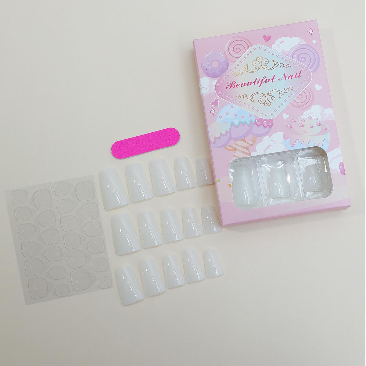 

Европейский и американский стиль Белые ногти-уточки - Съемные и простые