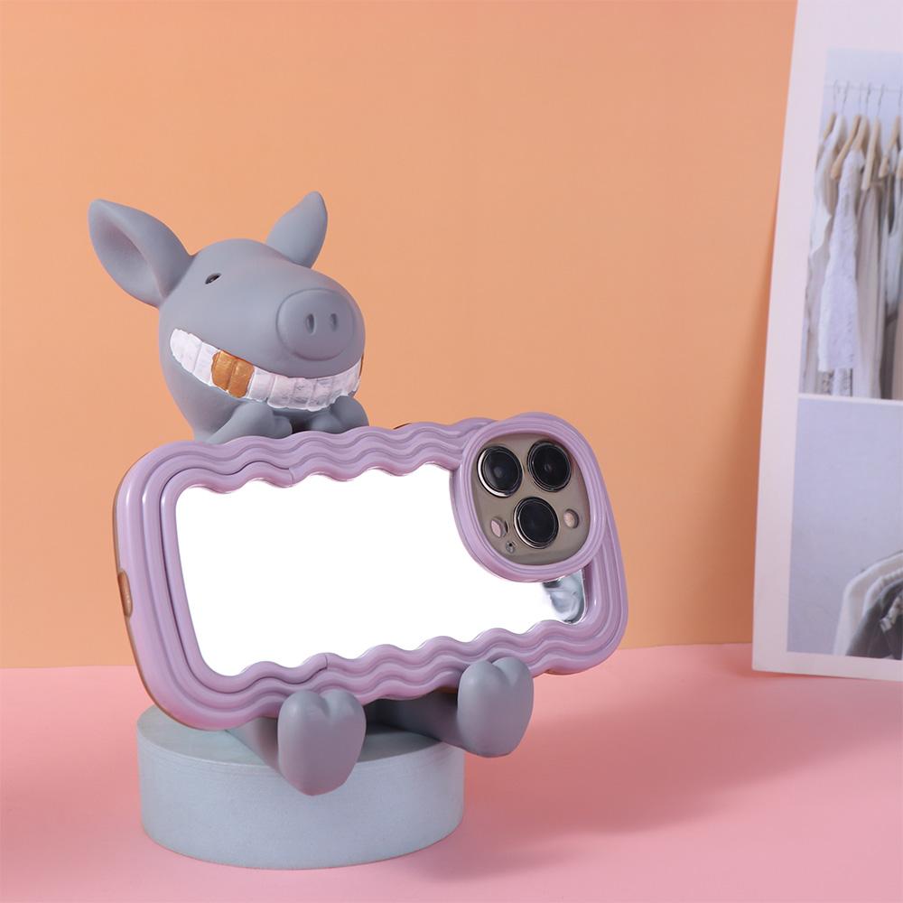 Figure Toys Cartoon Phone Holder Anti-slip Cell Phone Bracket Pig Mobile Phone Stand  Desk Decor