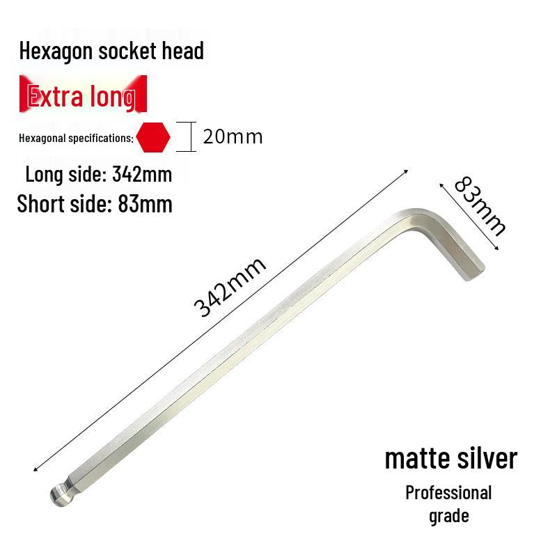 S2 Extended Ball Head Hex Key Wrench, High Strength Hardened 5mm/4mm Hexagonal Tool